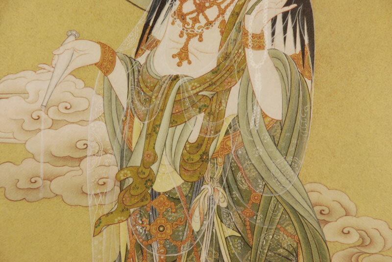 楽天市場】観音菩薩 仏画掛け軸（半切サイズ） : 仏像仏画チベット美術