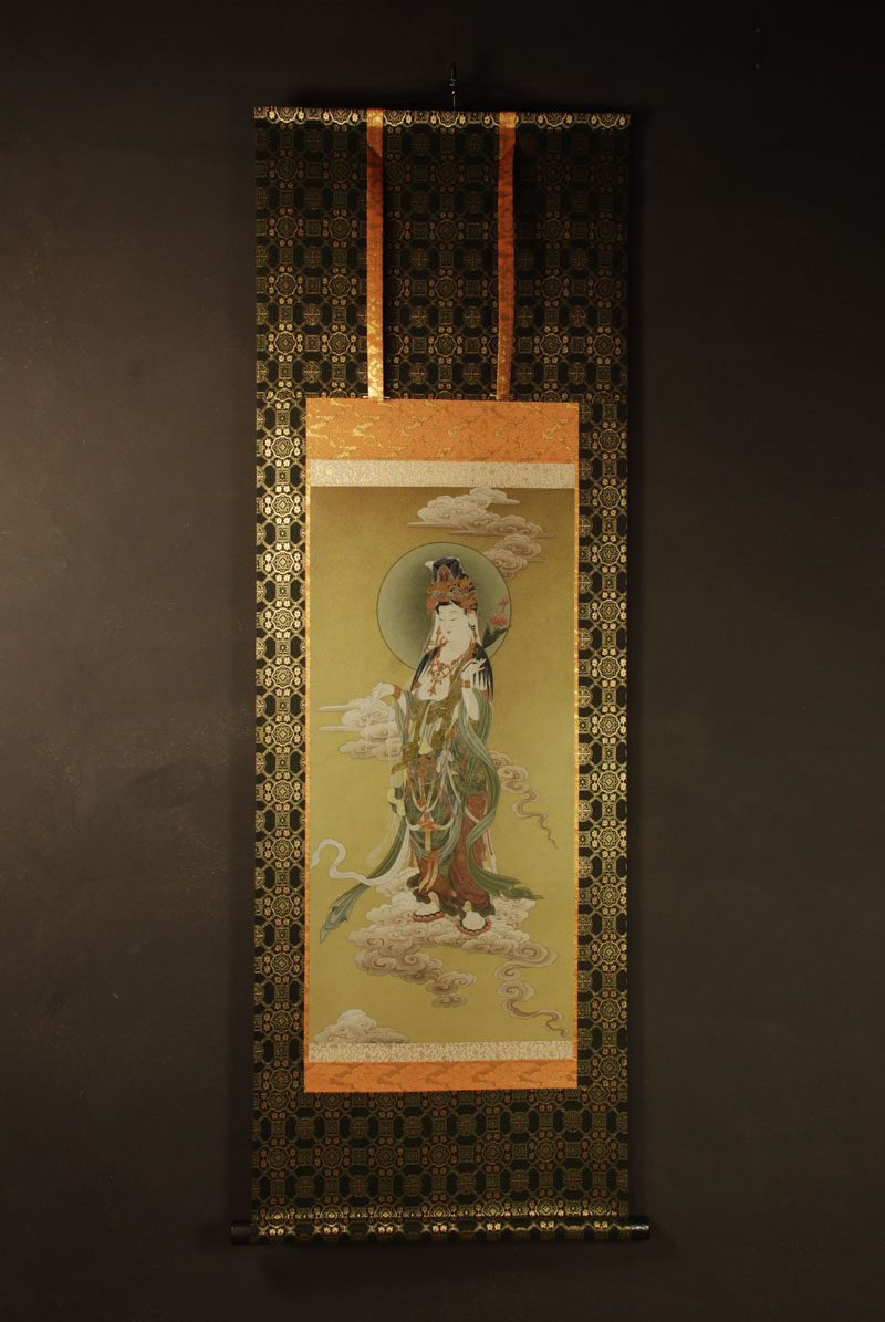 楽天市場】観音菩薩 仏画掛け軸（半切サイズ） : 仏像仏画チベット美術