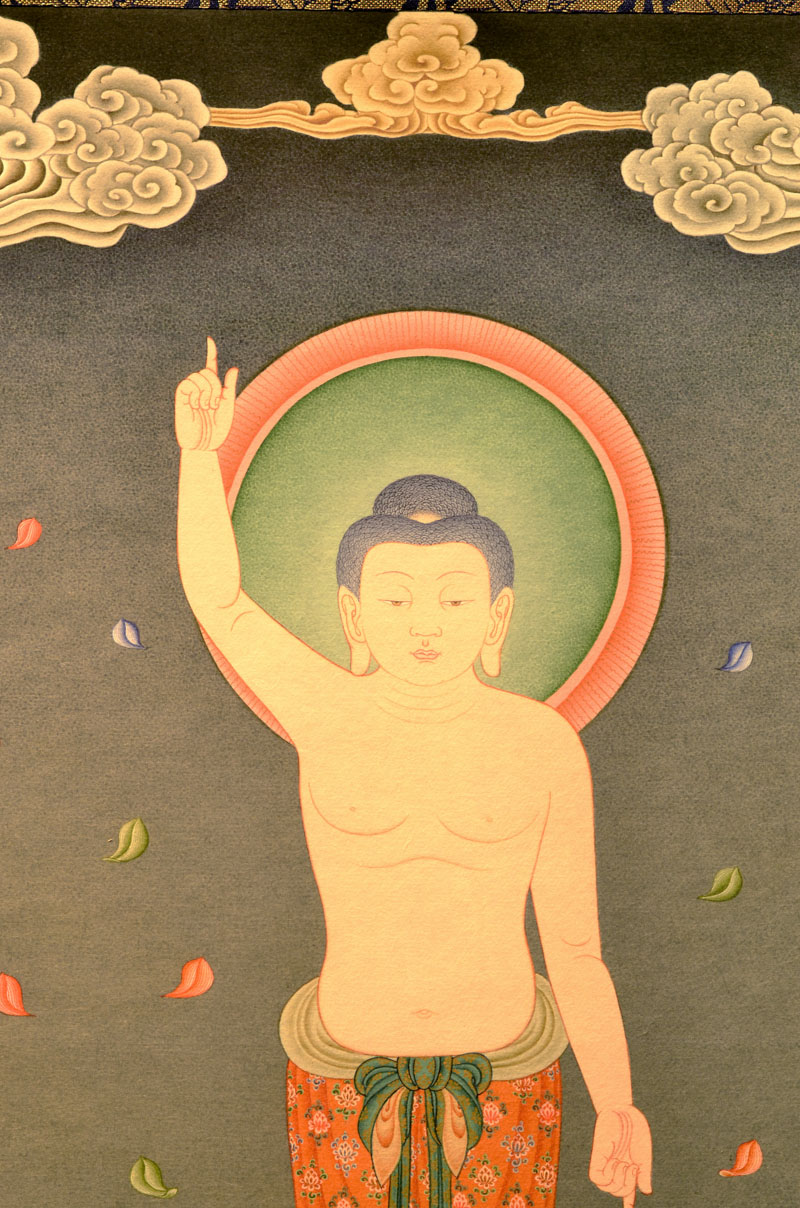 楽天市場】釈迦誕生仏 仏画掛け軸（半切サイズ） : 仏像仏画チベット