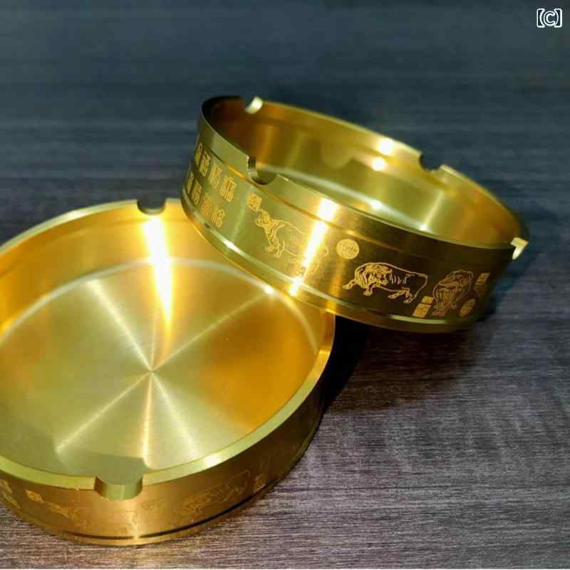 楽天市場】灰皿 純真鍮製 ブラス レトロ アンティーク 中華風 銅器