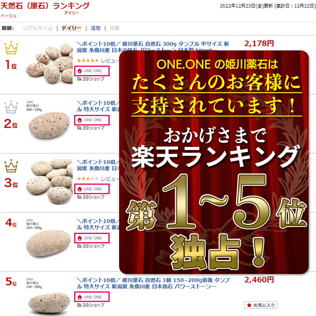 楽天市場】姫川薬石 自然石 1個 150－200g前後 タンブル 特大サイズ
