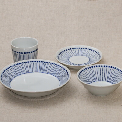 楽天市場】蒼の器 5柄 21cm深皿 5個セット 送料無料 青と白の反らし型