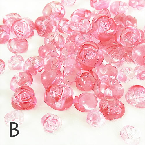 楽天市場】ヘアゴム用ビーズ バラ ローズ 薔薇 サイズミックス 約100g