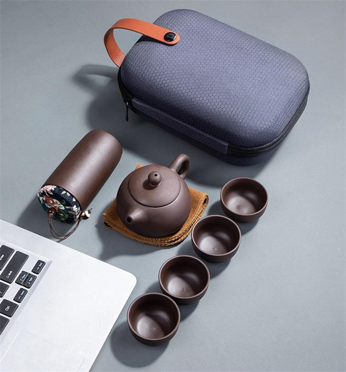 楽天市場】携帯用茶器セット 茶芸 陶器 旅行 収納バッグ付き カンフー