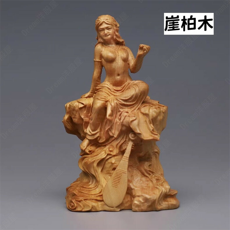 楽天市場】弁財天 木彫り彫刻 弁天様 木彫 玄関 置物 置き物 オブジェ