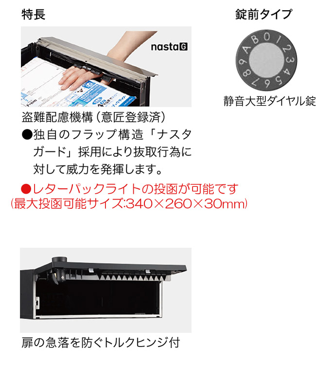 楽天市場】集合ポスト 郵便受け ポスト 横向き 前入後出 屋内仕様 D