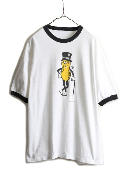 楽天市場】90s ☆ ミスターピーナッツ プリント リンガー 半袖 Tシャツ