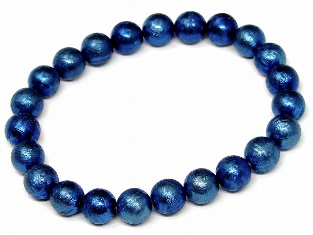 楽天市場】23626F 8mm 5A ブルーギベオン 青色 鉄隕石 ブレスレット