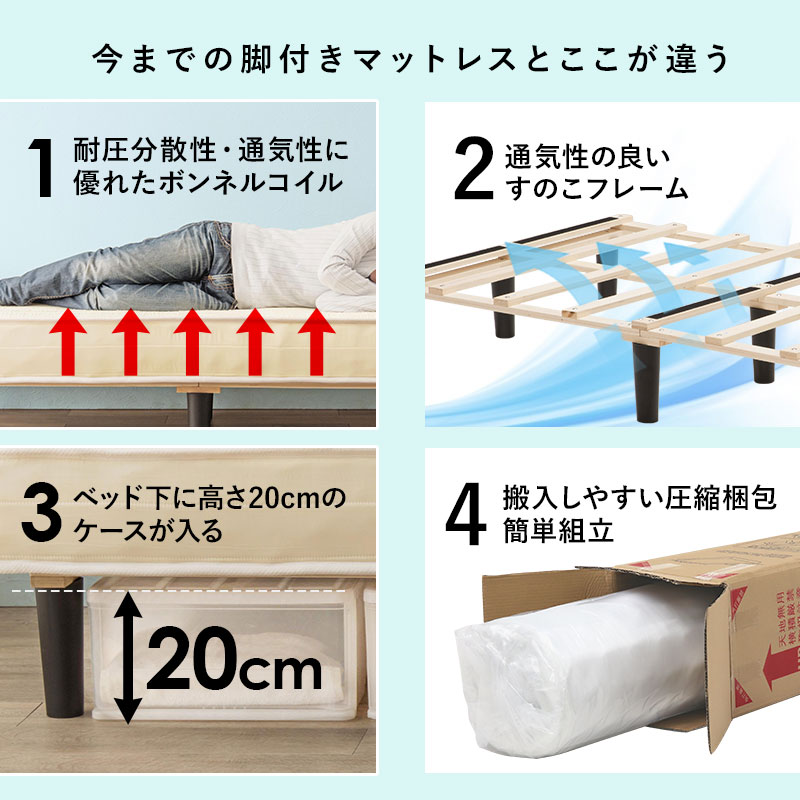楽天市場】【エントリー最大P4倍＆クーポン有】脚付きマットレスベッド