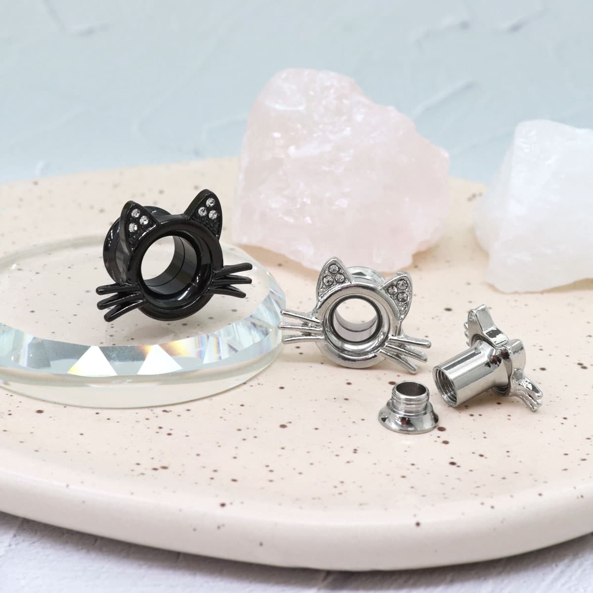 楽天市場】ボディピアス 2G〜14mm キャット インターナル ダブルフレア