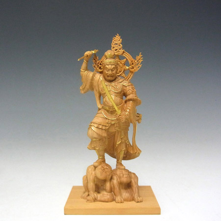 楽天市場】木彫り 仏像 四天王 金彩 立像 高さ11.5cm 柘植製 本格ミニ