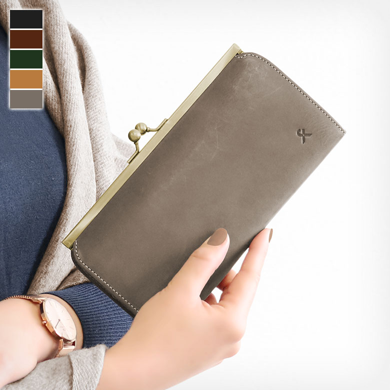 楽天市場】【在庫商品】外がま口長財布【X＿LEATHER WALLET(N