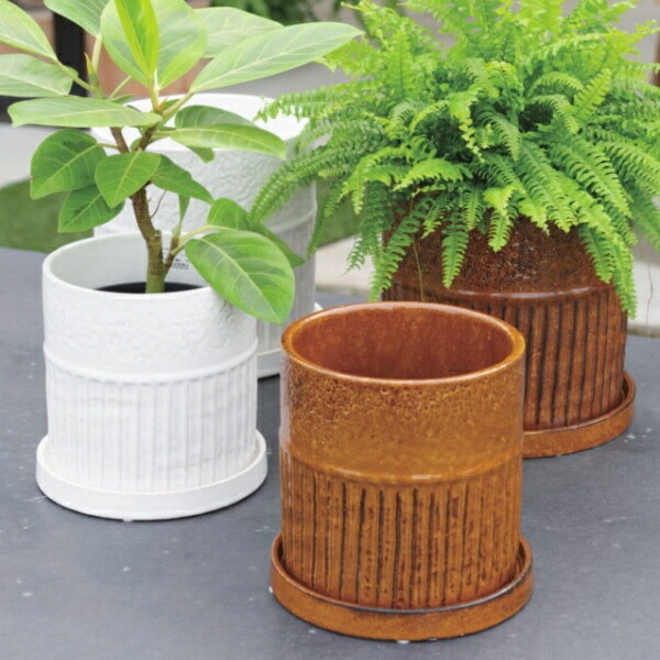 楽天市場】植木鉢 おしゃれ 陶器鉢 ライネル(2色)＜ 6号 7.5号 18.5cm