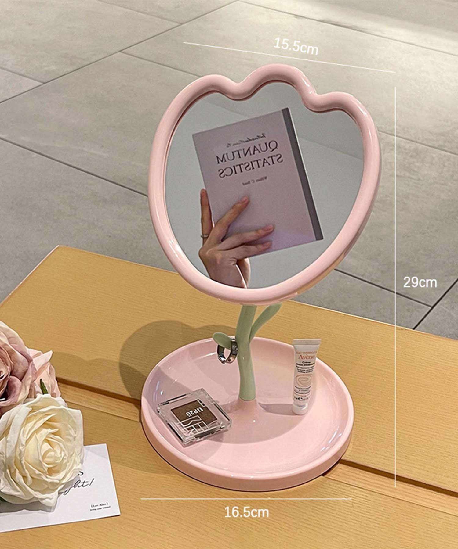 楽天市場】【aimoha home】チューリップ スタンドミラー 卓上ミラー