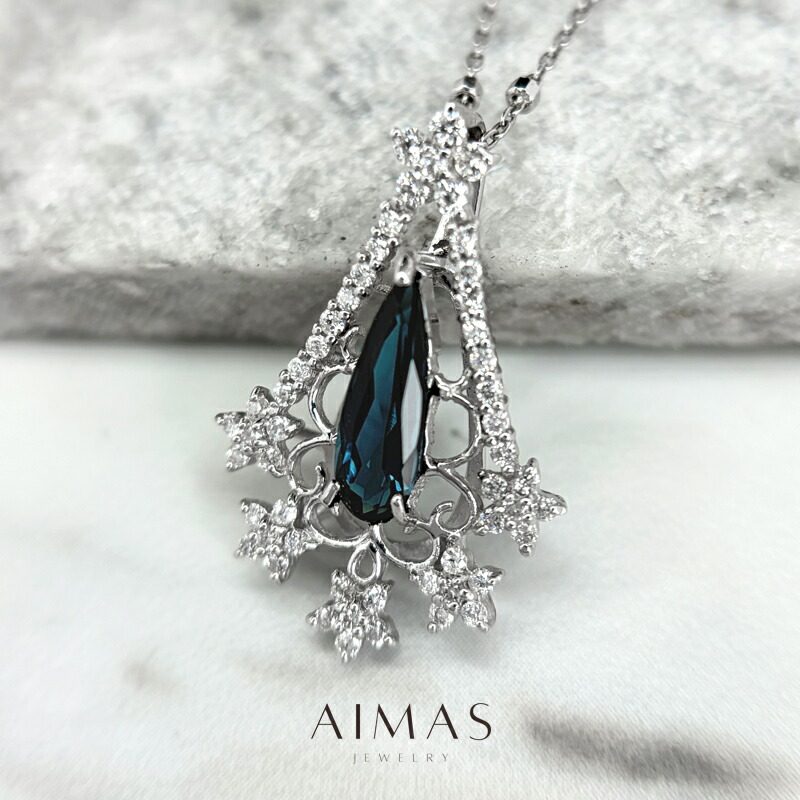 楽天市場】インディコライトトルマリン 0.84ct ネックレス K18WG 18金