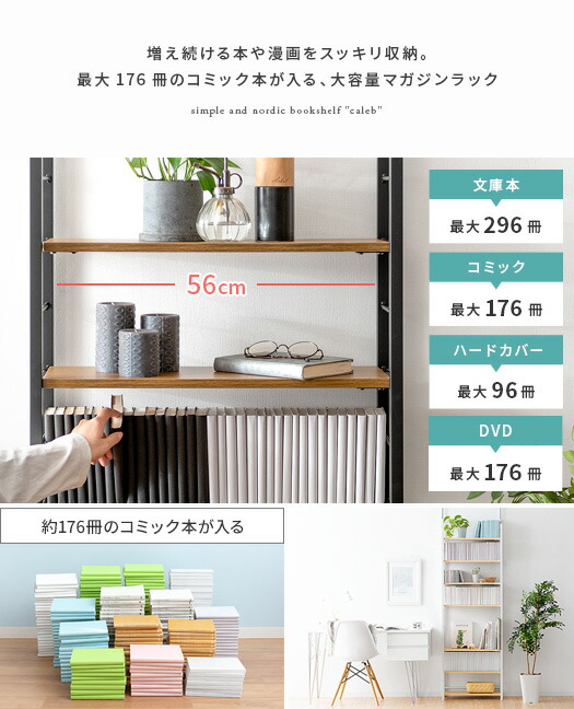 楽天市場】【2/25限定！5%OFFクーポン配布中】 本棚 スリム おしゃれ