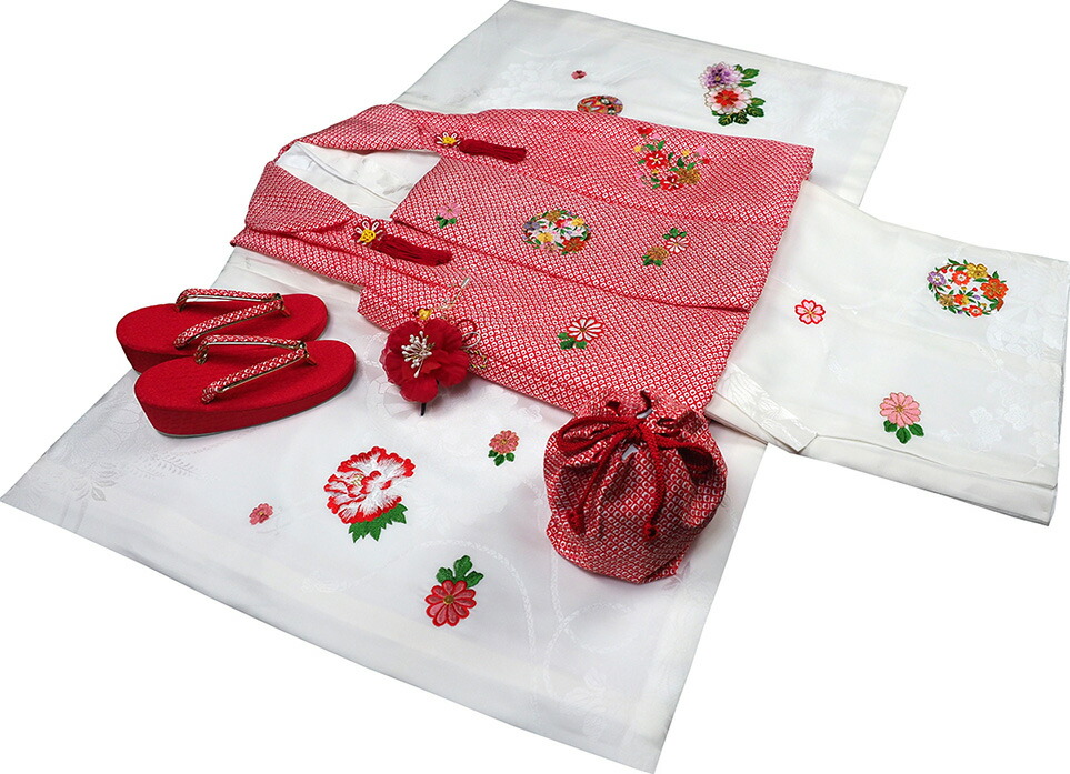 楽天市場】七五三 着物 3歳 女の子 正絹 刺繍入 被布セット 新品