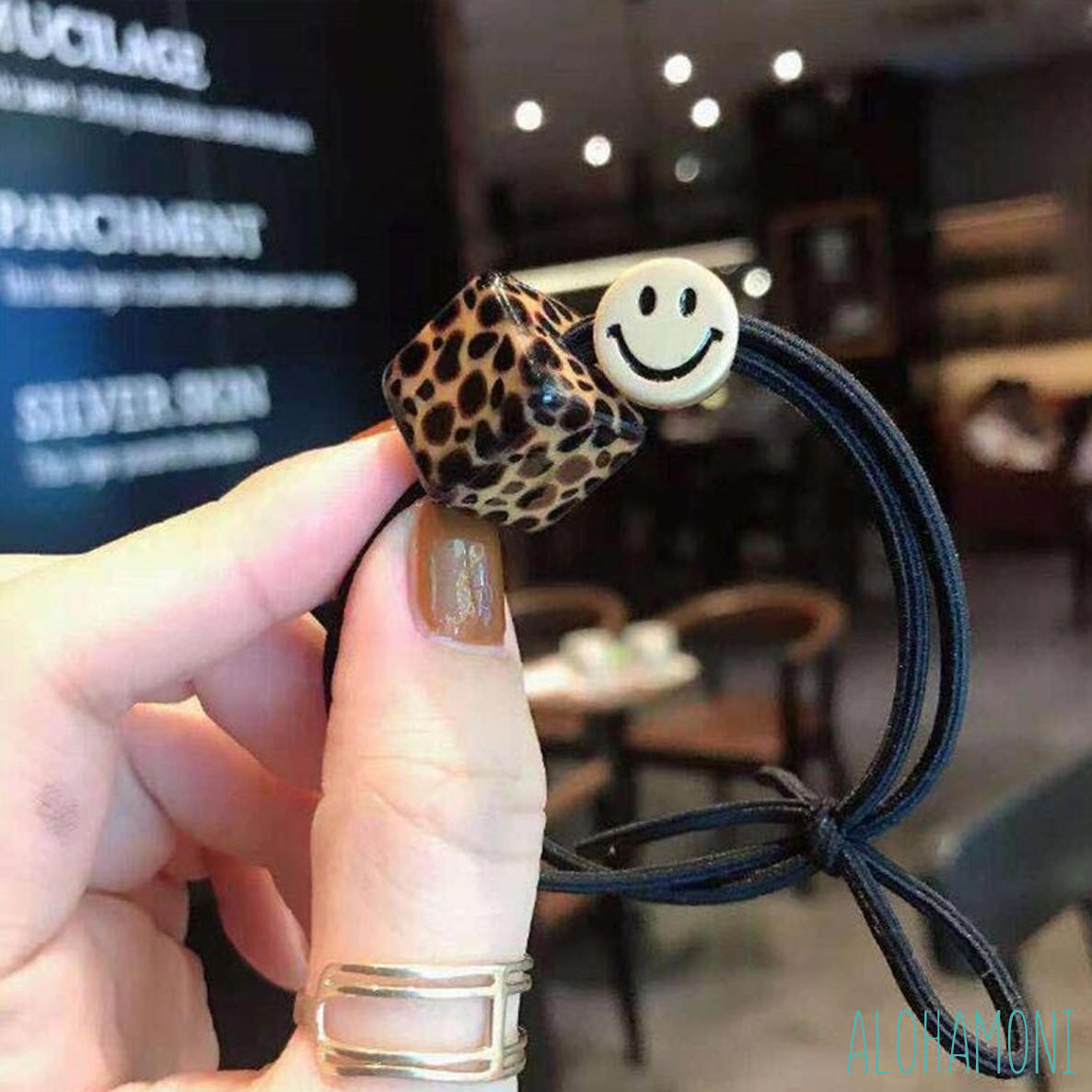楽天市場】スマイル ヒョウ柄 キューブ レオパード ヘアゴム 4本セット
