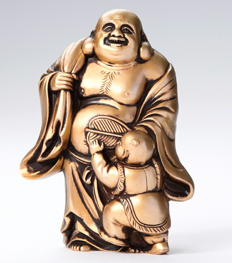 楽天市場】縁起物 置物 七福神〔布袋尊〕シルキーゴールド 日本製