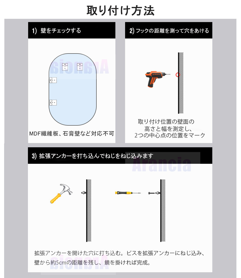 楽天市場】壁掛けミラー 全身 ウォールミラー 割れない 壁掛け 鏡 全身
