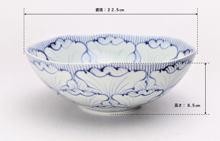 楽天市場】【有田焼 そうた窯 染付花弁紋 7.5寸ボウル】有田焼 磁器 丸