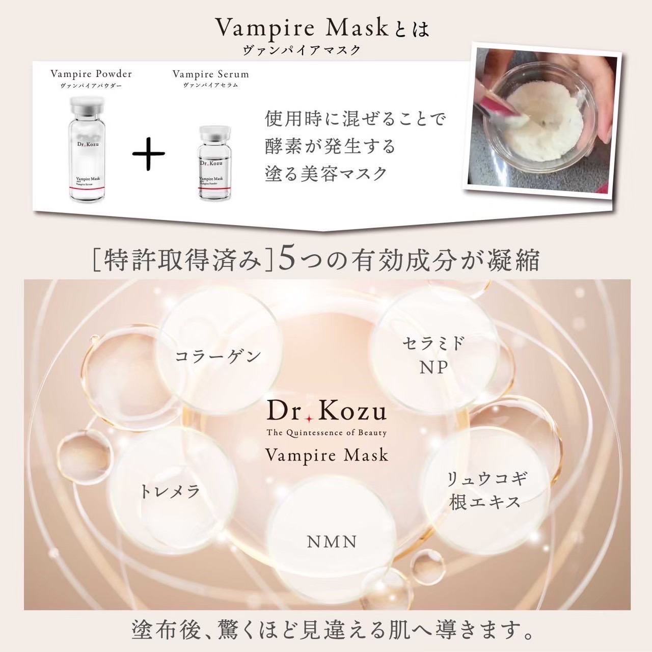 楽天市場】公式 Dr.Kozu ヴァンパイアマスク 6回分 | 美容パック