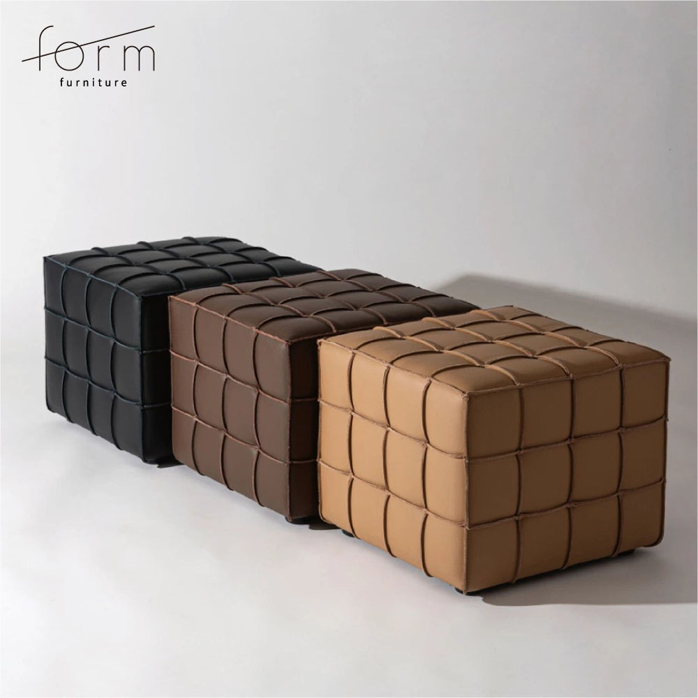 楽天市場】form 本革 キューブスツール ブロックチェックデザイン