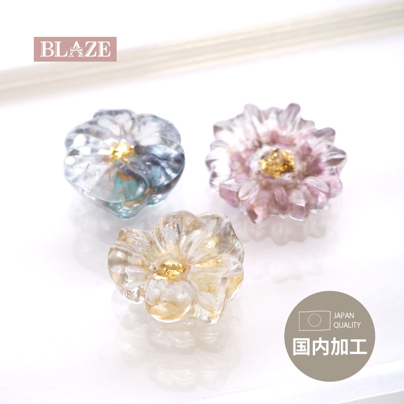 楽天市場】カボション クリア フラワー くすみカラー レジン 花 国産