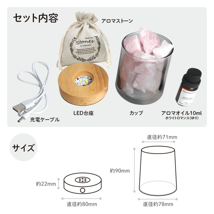 楽天市場】LEDアロマストーンセット【BR-A1001 ラビン アロマストーン