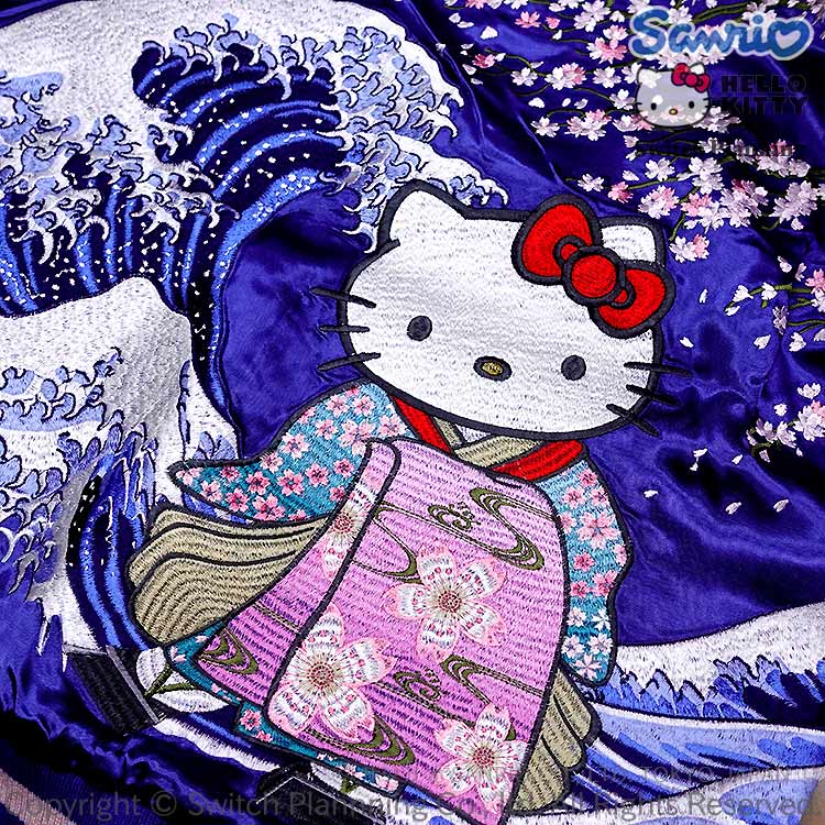 楽天市場】ハローキティ 波と舞妓キティ 刺繍 スカジャン HKSJ-006