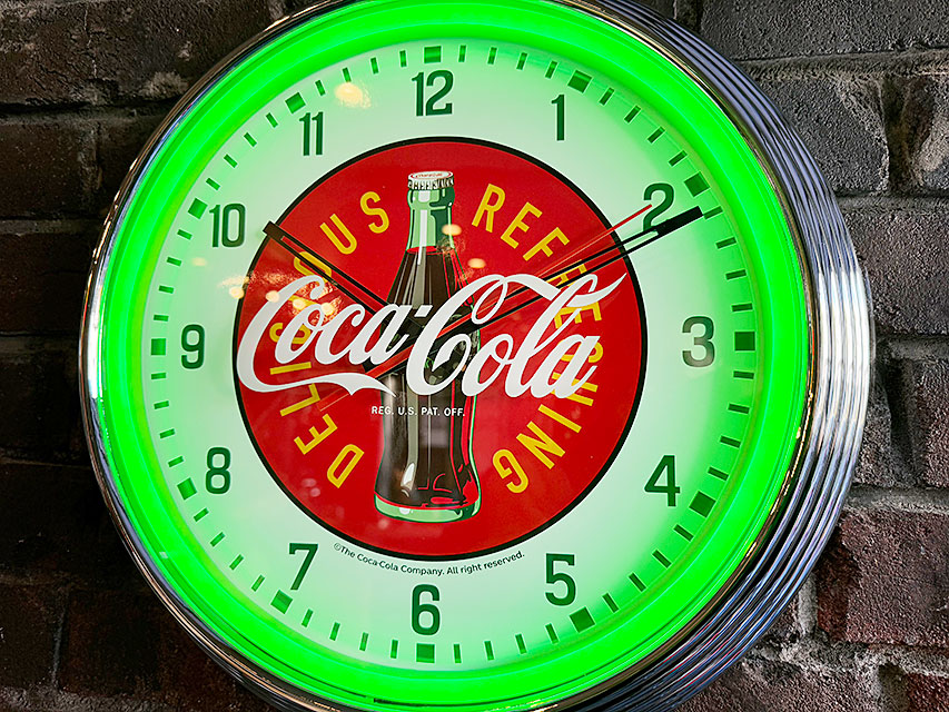 楽天市場】コカ・コーラ オフィシャル ネオンクロック LED （グリーン
