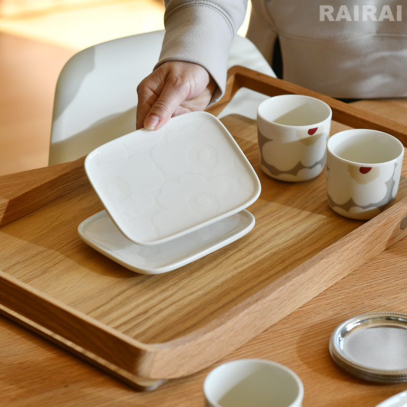 楽天市場】マリメッコ プレート 15×12cm 角皿 ウニッコ ホワイト