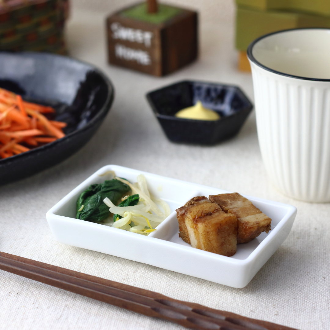楽天市場】前菜二種盛皿 12cm 日本製 美濃焼 仕切り皿 ニ点皿 ニ品皿