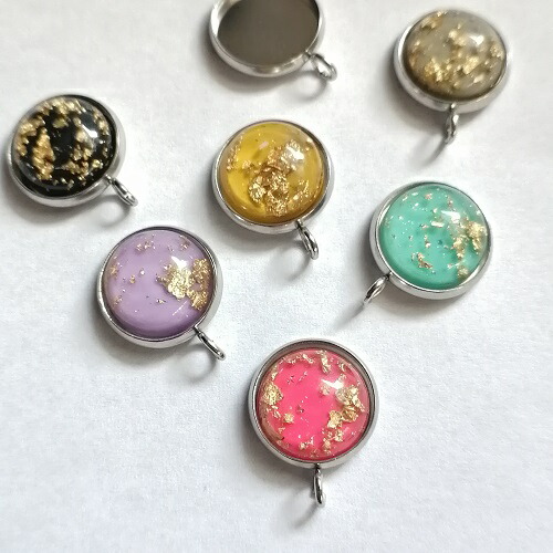 楽天市場】【12mm/20個 レジンカボション 金箔 クリア カラフル