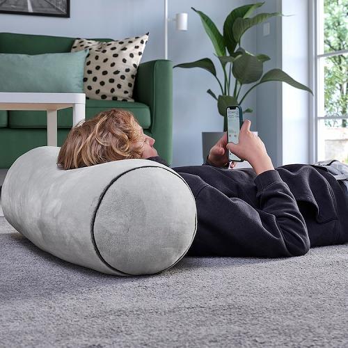 楽天市場】IKEA イケア クッション シリンダー形 ライトグレー 80cm