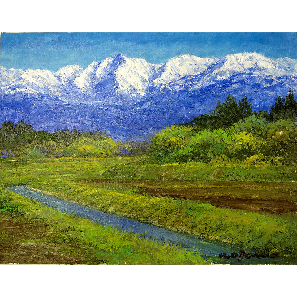 楽天市場】油彩画 F6号 小川久雄「立山連峰を望む」 真筆 額入り 額装