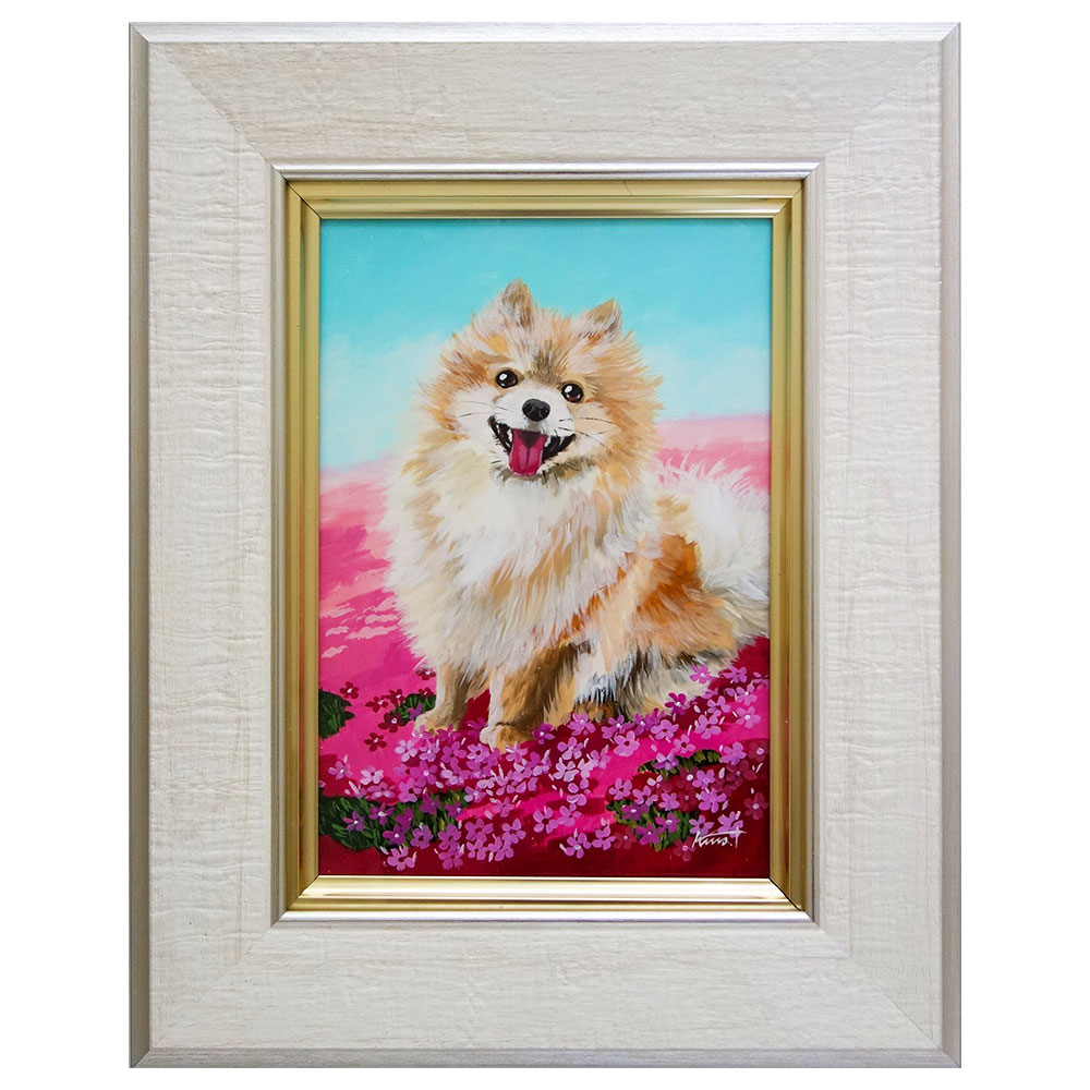 楽天市場】油彩画 宝松杏奈 「ポメラニアン」 SM号 額入り 油絵 犬の絵