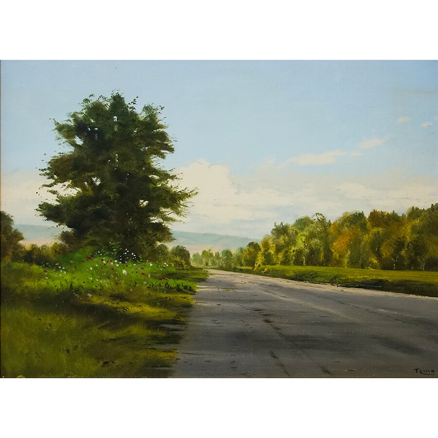 楽天市場】油彩画 林 朝路 「道」 P8号 額付き 油絵 真筆 描き下ろし