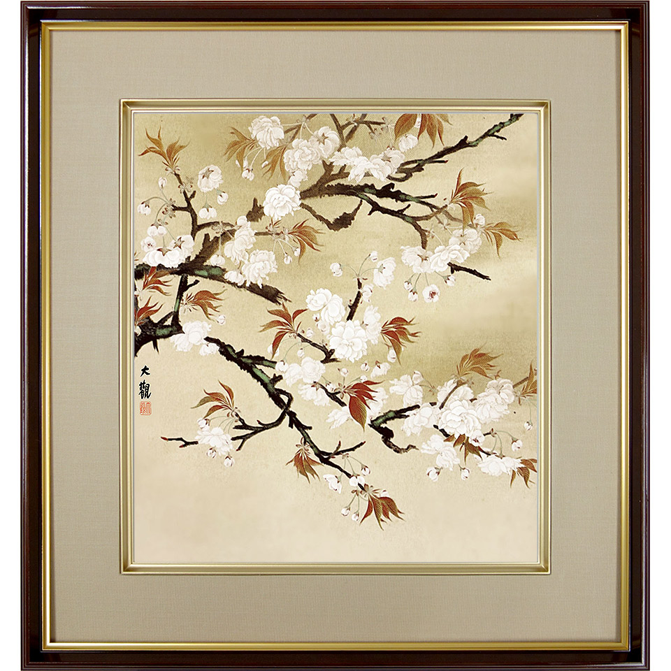 楽天市場】横山大観 「桜」 複製画 額入り 色紙額 特殊工芸画 春 植物