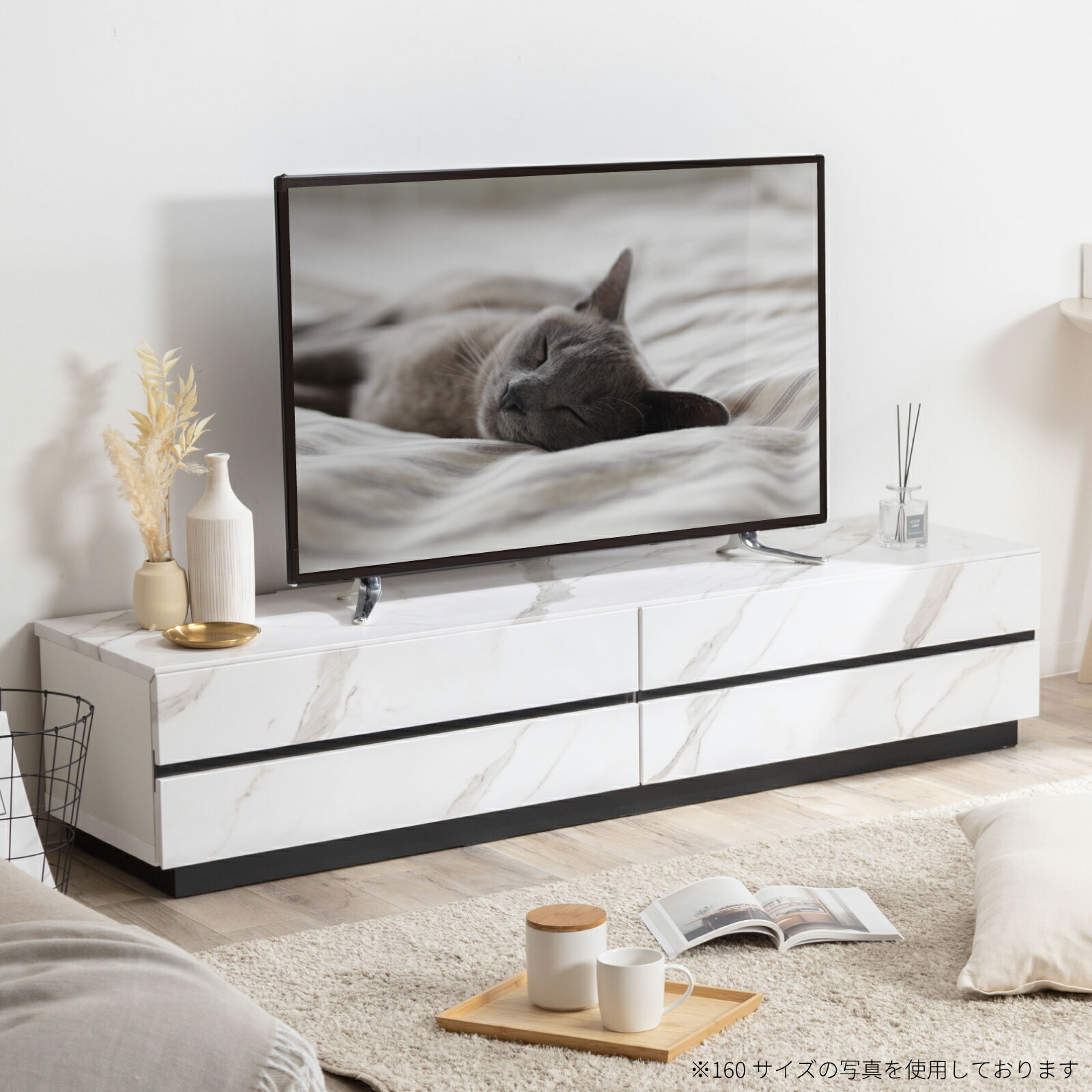 楽天市場】【P5倍&5%OFF! 2/25限定】 テレビボード 大理石風 完成品
