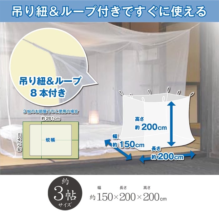 楽天市場】蚊帳 かや モスキートネット カヤ 虫よけ 虫除け つり下げ