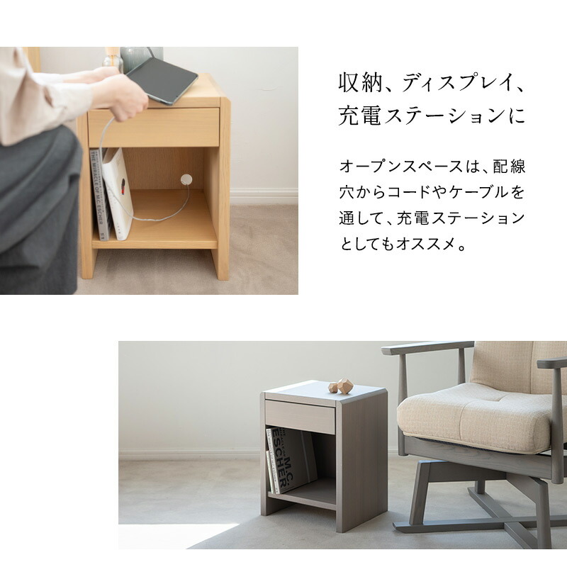 楽天市場】【在庫処分】サイドテーブル 脇机 引き出し付き 完成品 木製