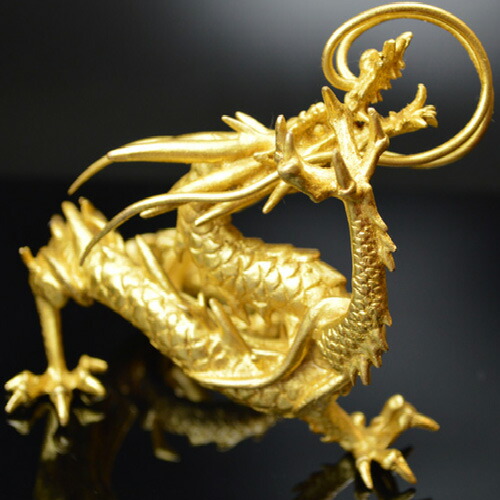 楽天市場】◇本金箔の龍◇龍 置物《五本指の龍》銅製 金箔皇帝龍◇財運