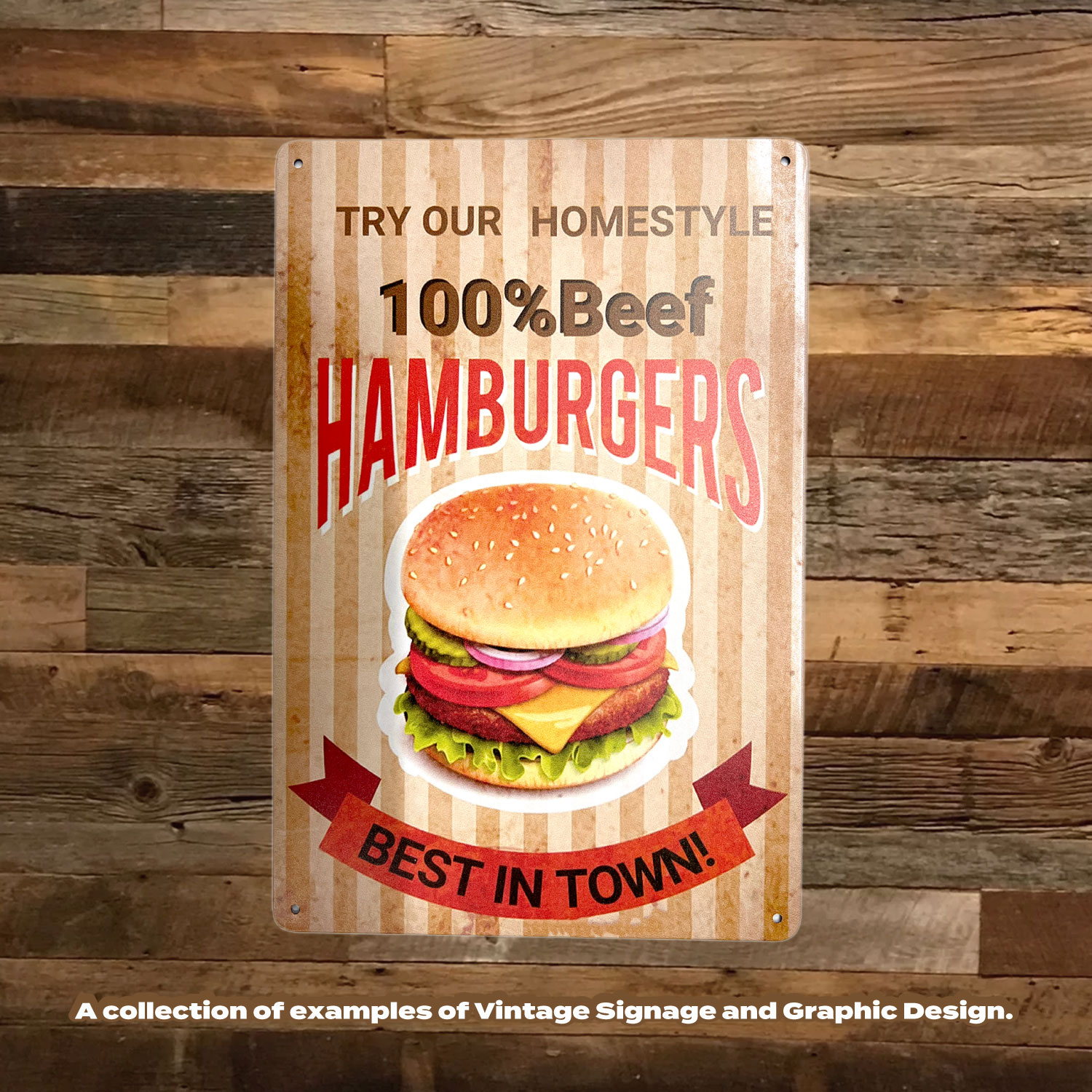 楽天市場】アンティーク風メタルサインボード HAMBURGERS