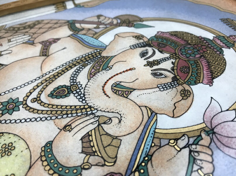 楽天市場】インドネシア製 サンドアート ガネーシャ絵画BOX【アジアン