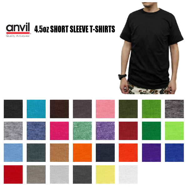 楽天市場】【カラー2】anvil（アンビル）4.5oz 無地 半袖 Tシャツ