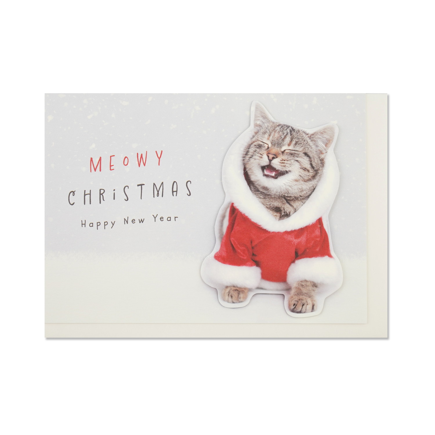 楽天市場】立体クリスマスカード 笑い目猫サンタ｜xcd-305 : FRONTIA