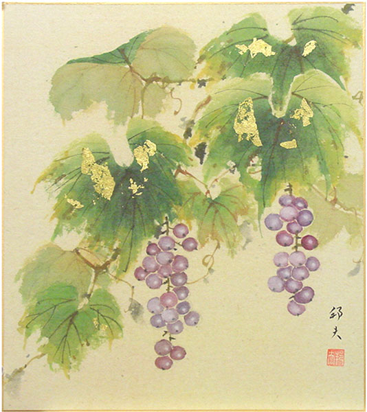 楽天市場】片山邦夫 「 葡萄 」 色紙絵 : 内田画廊