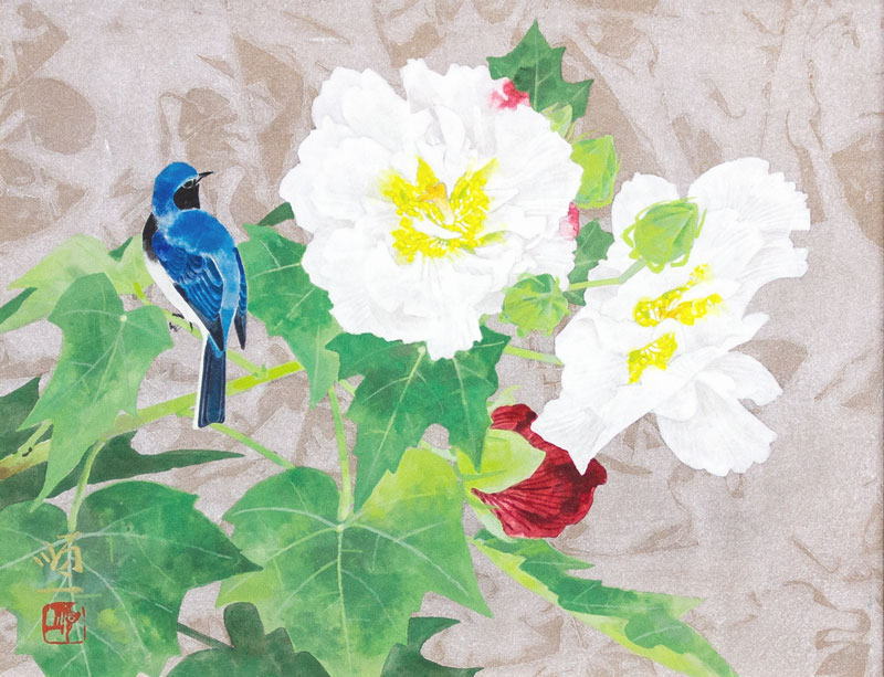 楽天市場】後藤順一 「 酔芙蓉 」 日本画 F6 ( 6号 ) : 内田画廊