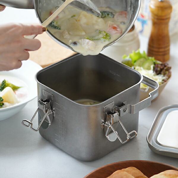 楽天市場】仔犬印 角型給食缶ミニ ステンレス 保存容器 持ち運び IH